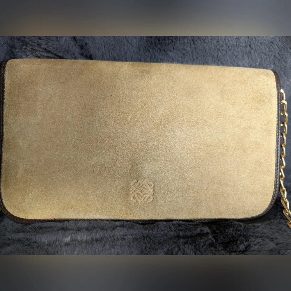 Loewe Vintage Suede Anagram Crossbody